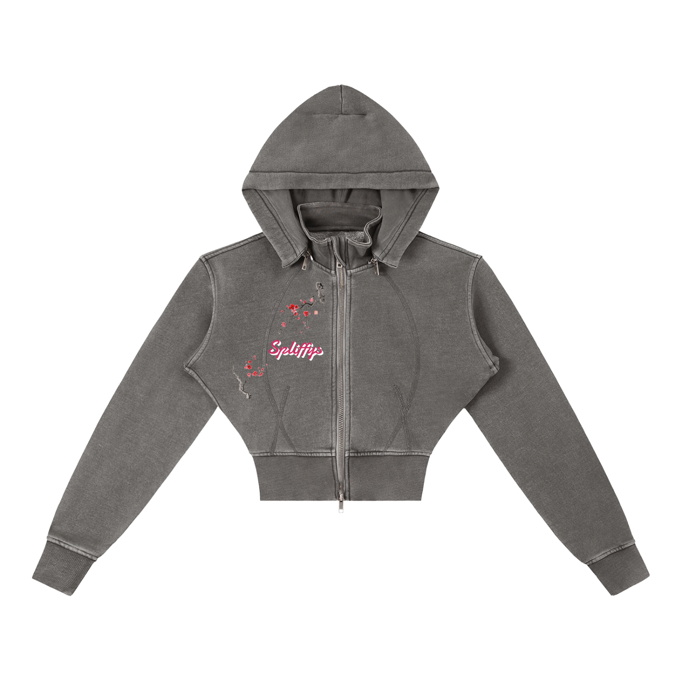 Cropped Zip Up Hoodie