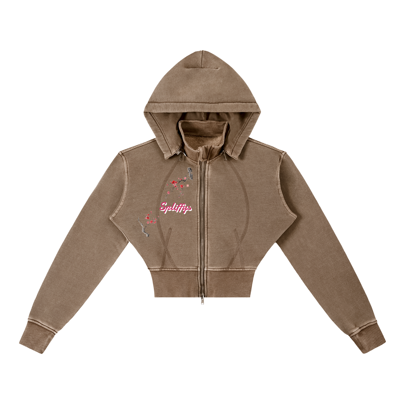 Cropped Zip Up Hoodie